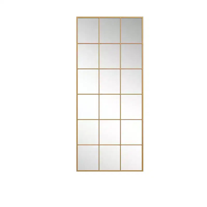 Miroir mural pleine longueur encadré en métal doré de 175 cm, miroir mural moderne à poser