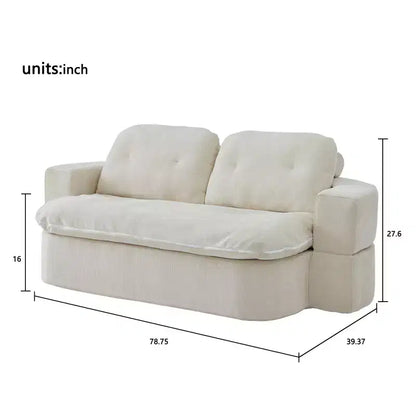 Canapé futon de sol convertible en tissu chenille avec dossier confortable et oreillers, salon et chambre à coucher