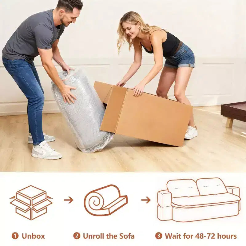 Canapé futon de sol convertible en tissu chenille avec dossier confortable et oreillers, salon et chambre à coucher
