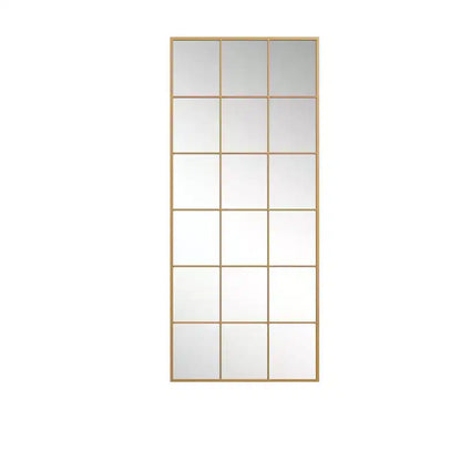 Miroir mural pleine longueur encadré en métal doré de 175 cm, miroir mural moderne à poser