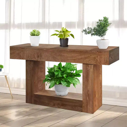 Console rustique 63" - Table d'appoint étroite marron pour canapé avec rangement (pour entrée/salon/foyer)