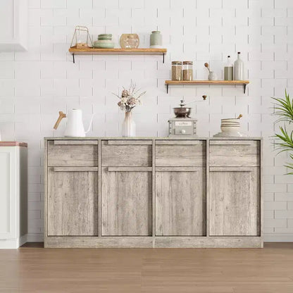 Buffet moderne avec 2 tiroirs, meuble de salle à manger/cuisine de 80 cm, plateau spacieux pour usages multiples et grand espace de rangement.