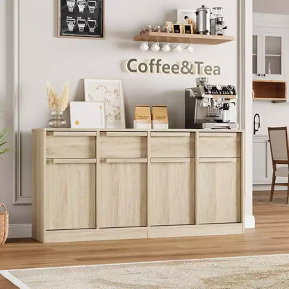 Buffet moderne avec 2 tiroirs, meuble de salle à manger/cuisine de 80 cm, plateau spacieux pour usages multiples et grand espace de rangement.