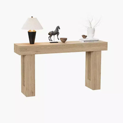 Console rectangulaire étroite de 160 cm, Table d'entrée en bois de style ferme pour couloir, hall d'entrée et salon, Table basse derrière le canapé