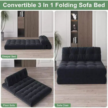 Canapé-lit pliant, Canapé-futon, Canapé-futon convertible en fauteuil-lit, Oreiller matelas pliable soutien dorsal, Canapé-lit portable, Grand format