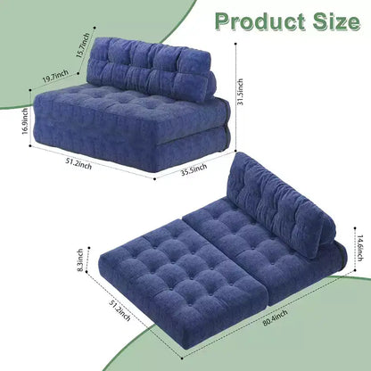 Canapé-lit pliant, Canapé-futon, Canapé-futon convertible en fauteuil-lit, Oreiller matelas pliable soutien dorsal, Canapé-lit portable, Grand format