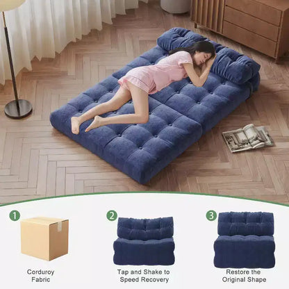Canapé-lit pliant, Canapé-futon, Canapé-futon convertible en fauteuil-lit, Oreiller matelas pliable soutien dorsal, Canapé-lit portable, Grand format