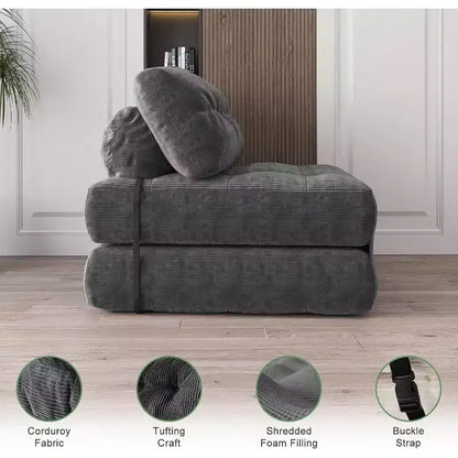 Canapé-lit pliant, Canapé-futon, Canapé-futon convertible en fauteuil-lit, Oreiller matelas pliable soutien dorsal, Canapé-lit portable, Grand format