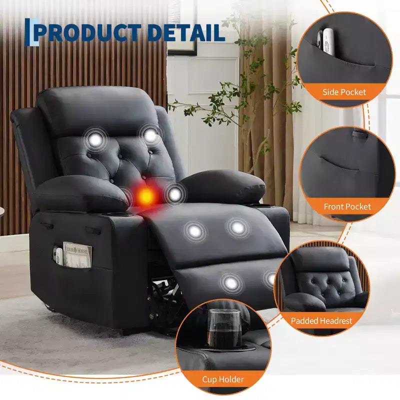 Fauteuils inclinables électriques pour adultes, fauteuil inclinable avec appuie-tête motorisé et ports de charge, fauteuil canapé inclinable électrique pour salon