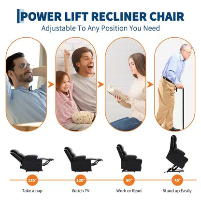 Fauteuils inclinables électriques pour adultes, fauteuil inclinable avec appuie-tête motorisé et ports de charge, fauteuil canapé inclinable électrique pour salon