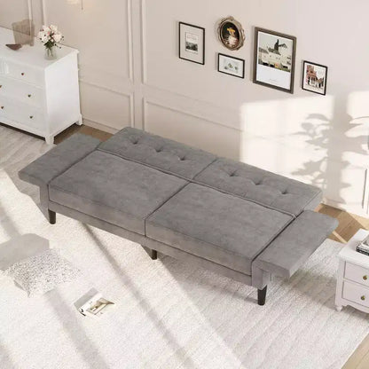 Canapé futon, canapé convertible avec dossier et accoudoirs réglables, canapé-lit futon moderne pour salon, chambre à coucher, appartement