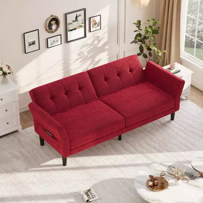 Canapé futon, canapé convertible avec dossier et accoudoirs réglables, canapé-lit futon moderne pour salon, chambre à coucher, appartement