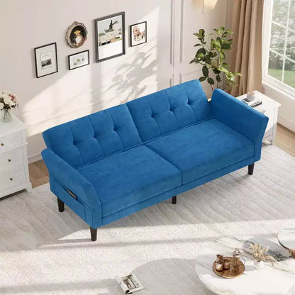Canapé futon, canapé convertible avec dossier et accoudoirs réglables, canapé-lit futon moderne pour salon, chambre à coucher, appartement