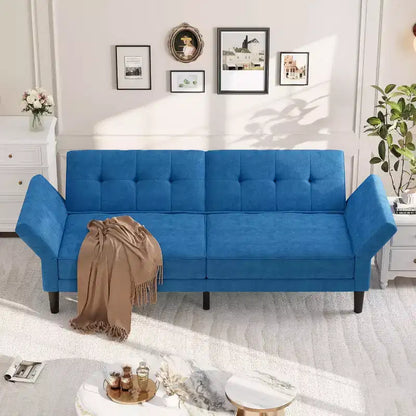Canapé futon, canapé convertible avec dossier et accoudoirs réglables, canapé-lit futon moderne pour salon, chambre à coucher, appartement