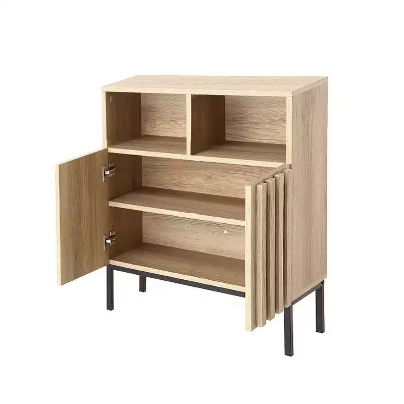 Fluted Panel Door Modern Industrial Buffet Cabinet Sideboard , for Living Room, Dining Room, Hallway