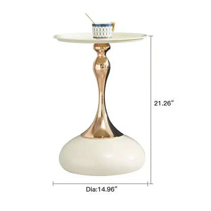 Table d'appoint ronde moderne peu encombrante avec plateau et cadre en métal, table de canapé d'appoint