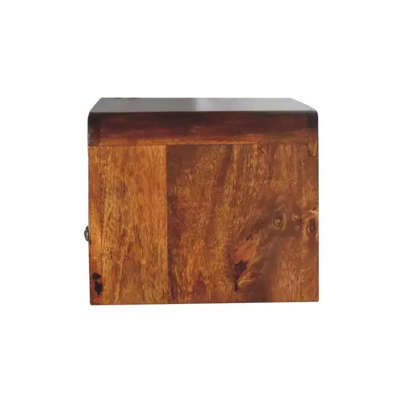 Table de chevet flottante murale en bois massif de châtaignier, 1 tiroir, 45 cm