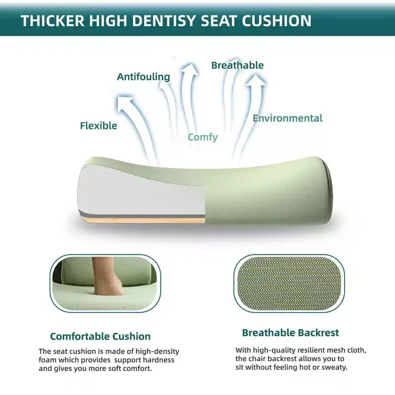 Chaise de bureau ergonomique avec repose-pieds rétractable, support lombaire et accoudoirs rembourrés, pivotante