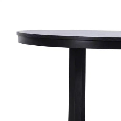 Table à manger ronde noire de 45 pouces, convenant à plusieurs personnes pour dîner simultanément, et adaptée à la fois aux salles à manger et aux salons.
