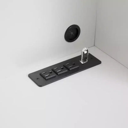 Bureau d'ordinateur, adapté aux adolescents, aux étudiants, pour écrire, les ordinateurs portables et l'usage domestique, avec tiroirs, 3 prises secteur et 2 ports de chargement USB.