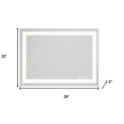 Miroir de courtoisie de salle de bain sans cadre lumineux transparent de 20 po, rétroéclairé par LED