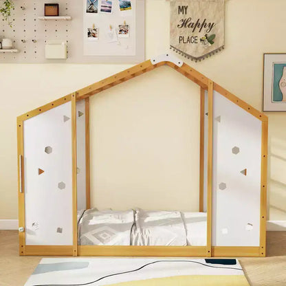 Lit d'escalade Montessori 2 en 1 taille double avec barres de singe pour garçons et filles