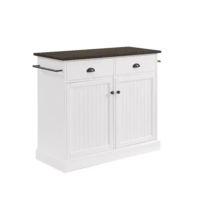 Îlot de cuisine métallique de 36 po avec 2 portes et 2 étagères, chariot de rangement moderne