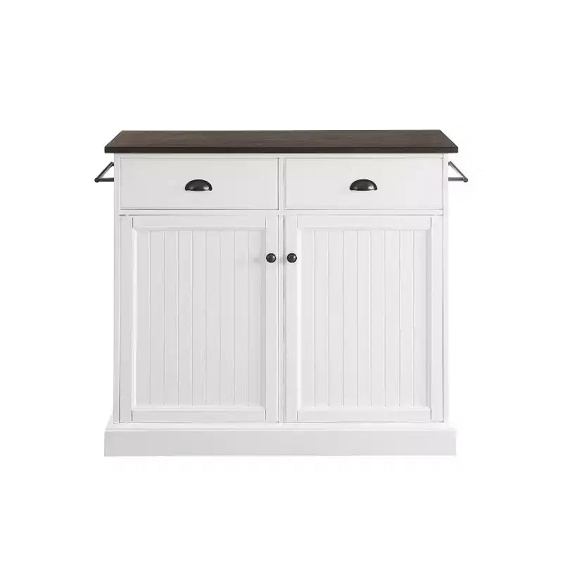 Îlot de cuisine métallique de 36 po avec 2 portes et 2 étagères, chariot de rangement moderne