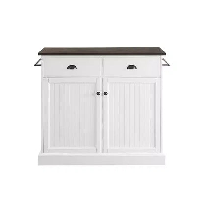 Îlot de cuisine métallique de 36 po avec 2 portes et 2 étagères, chariot de rangement moderne