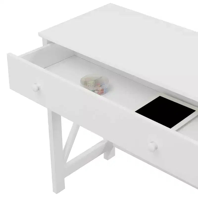Bureau d'ordinateur 29" noir en panneaux de particules, bureau de télétravail minimaliste, aucun assemblage requis