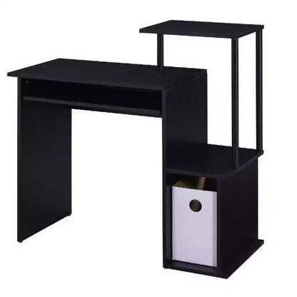 Bureau blanc en bois pour bureau à domicile et étude, design minimaliste, montage facile