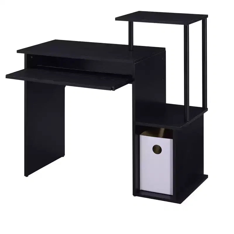 Bureau blanc en bois pour bureau à domicile et étude, design minimaliste, montage facile