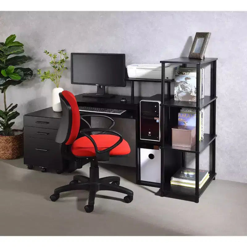 Bureau blanc en bois pour bureau à domicile et étude, design minimaliste, montage facile
