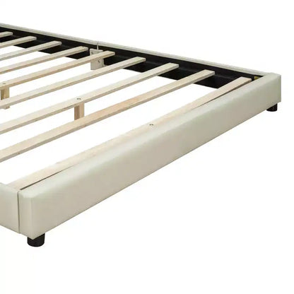 Lit gigogne en bois pour mère et enfant, tailles Queen et Twin XL, capitonné en cuir PU, plateforme au sol