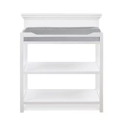 Table à langer universelle avec étagères ouvertes, finition non toxique et design transitoire pour chambre de bébé