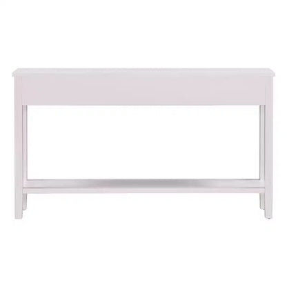 Console étroite avec rangement, table d'entrée minimaliste en bois avec 4 tiroirs et étagère inférieure pour couloir et entrée