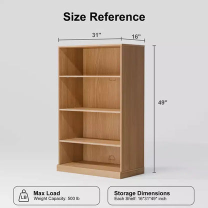 49x31x16 Meuble de Rangement Bibliothèque en Bois Sans Porte pour Cuisine, Chambre et Salon, Naturel